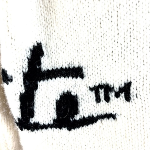 Off-White White Intarsia Big Logo Wool Blend Pullover - Picture 6 of 11